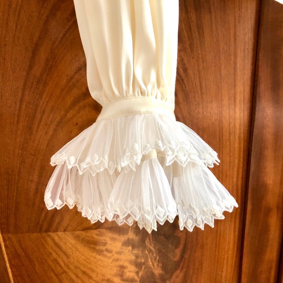 Escada white evening silk blouse - Picture 3 of 6